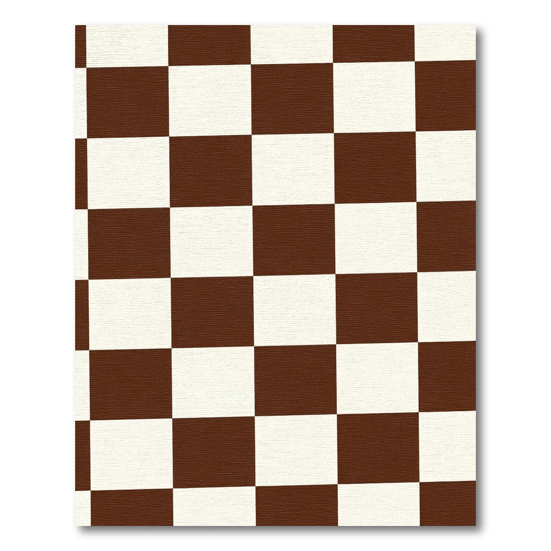 Brown White Checkerboard Squares Rug