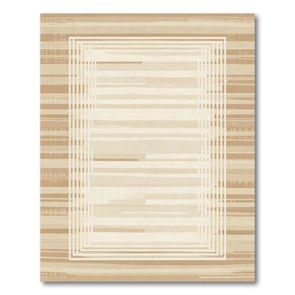 Earthy Horizontal Stripe Rectangular Accordion Rug