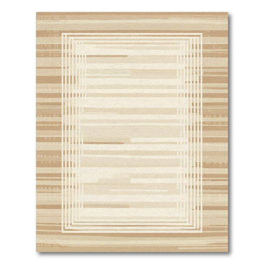 Earthy Horizontal Stripe Rectangular Accordion Rug