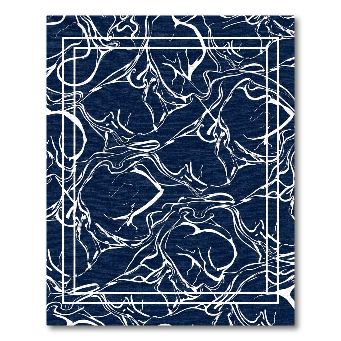 Deep Blue Swirl Abstract Art Rug