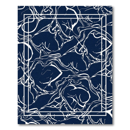 Deep Blue Swirl Abstract Art Rug