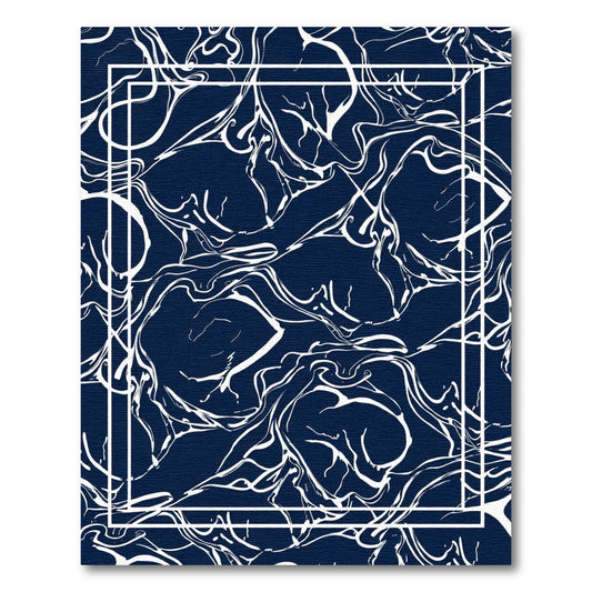 Deep Blue Swirl Abstract Art Rug