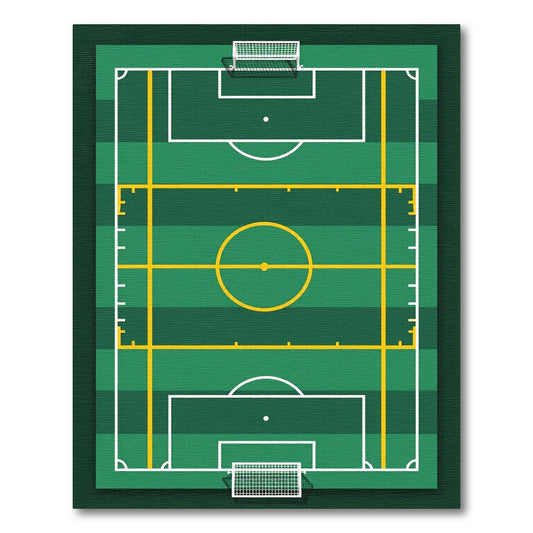 Green Soccer Field Lines Rug