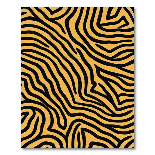 Bold Orange Black Abstract Stripes Rug