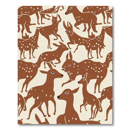 Brown Deer Spots Cream Background Rug