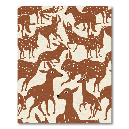 Brown Deer Spots Cream Background Rug