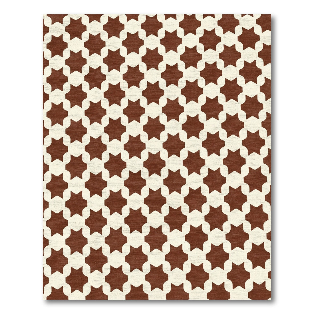 Brown Cream Geometric Starburst Rug