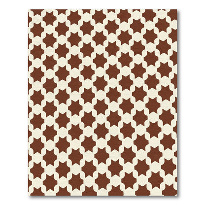 Brown Cream Geometric Starburst Rug