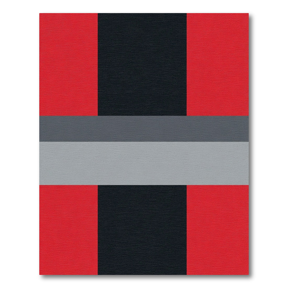 Bold Red Black Gray Geometric Stripes Rug