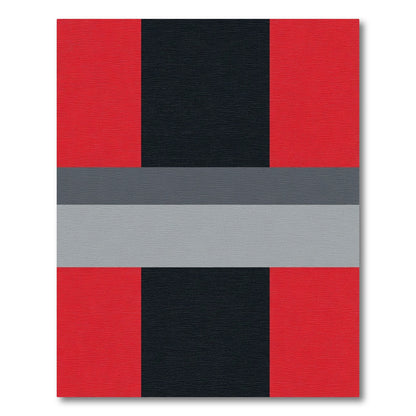 Bold Red Black Gray Geometric Stripes Rug