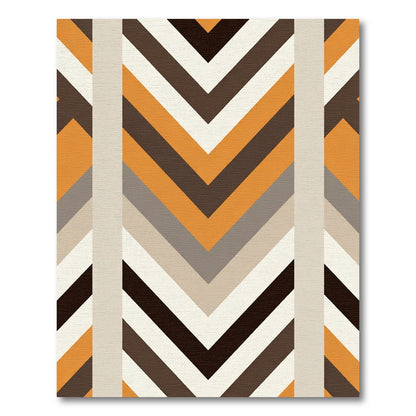 Retro Orange Brown Chevron Stripes Rug