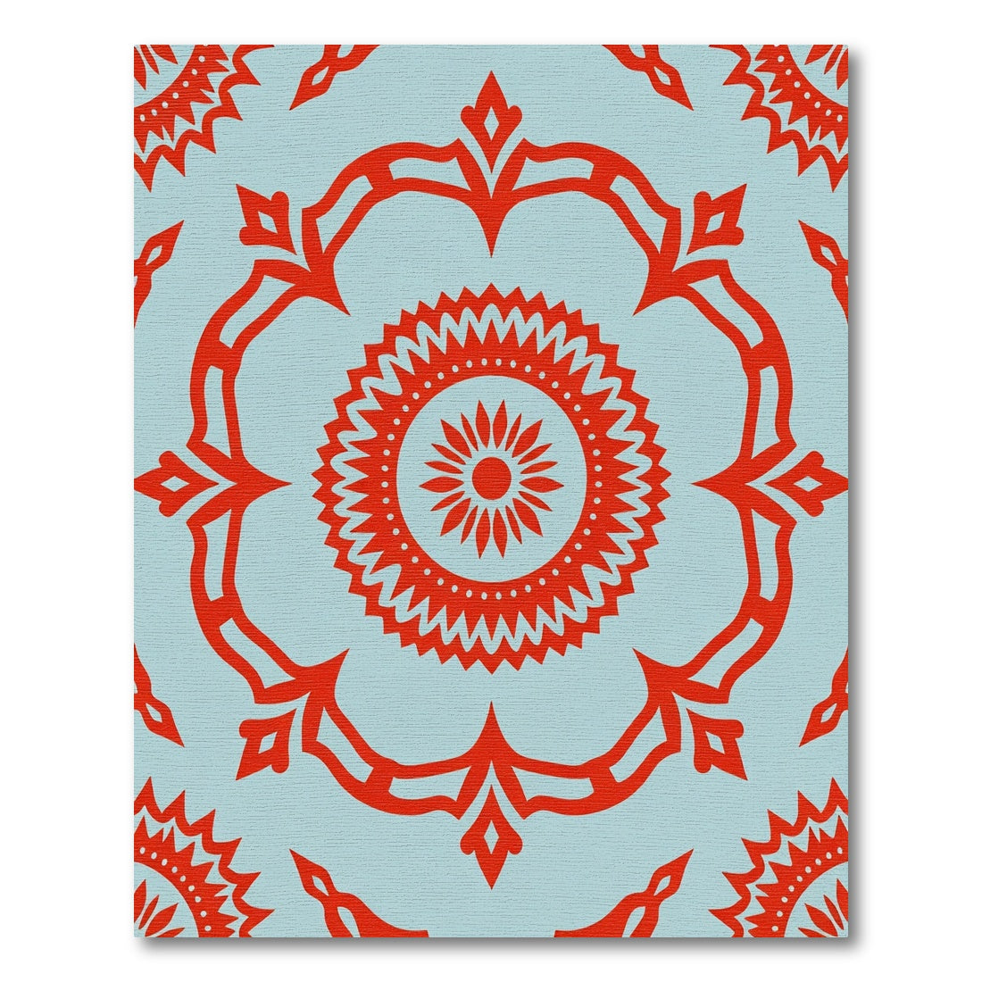 Crimson Symmetry Medallion Sky Rug