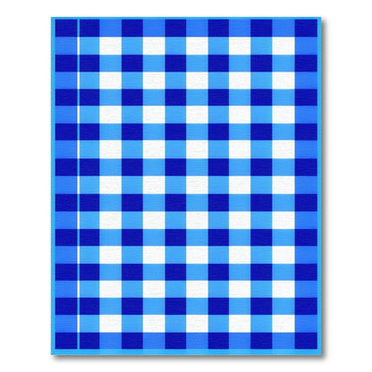 Classic Blue White Checkered Rug
