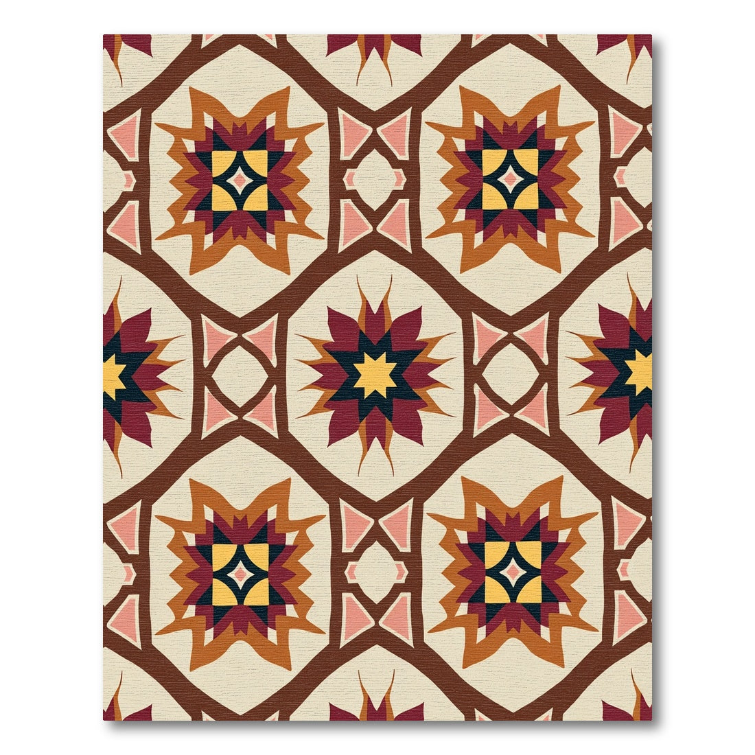 Abstract Starburst Geometric Tile Rug