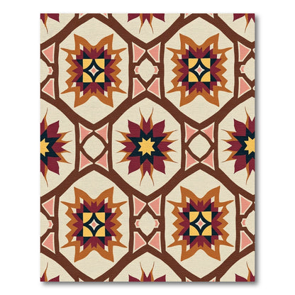 Abstract Starburst Geometric Tile Rug