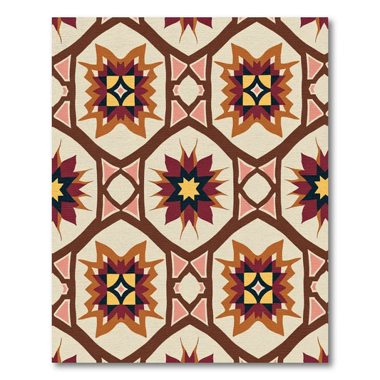 Abstract Starburst Geometric Tile Rug