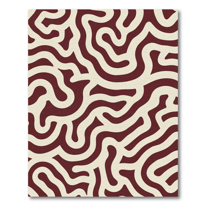 Crimson Cream Organic Maze Rug