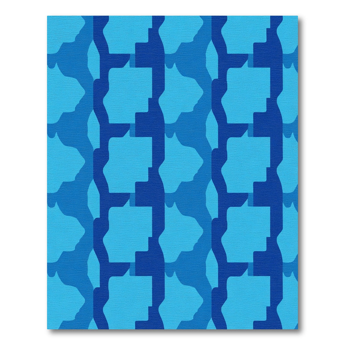 Deep Blue Gradient Organic Shapes Rug