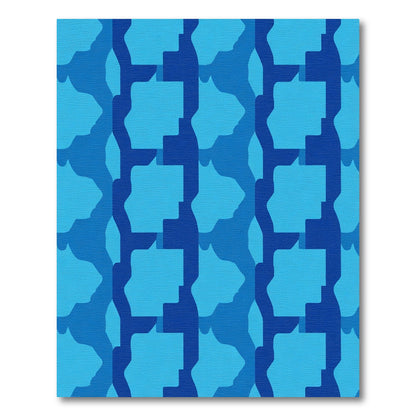 Deep Blue Gradient Organic Shapes Rug