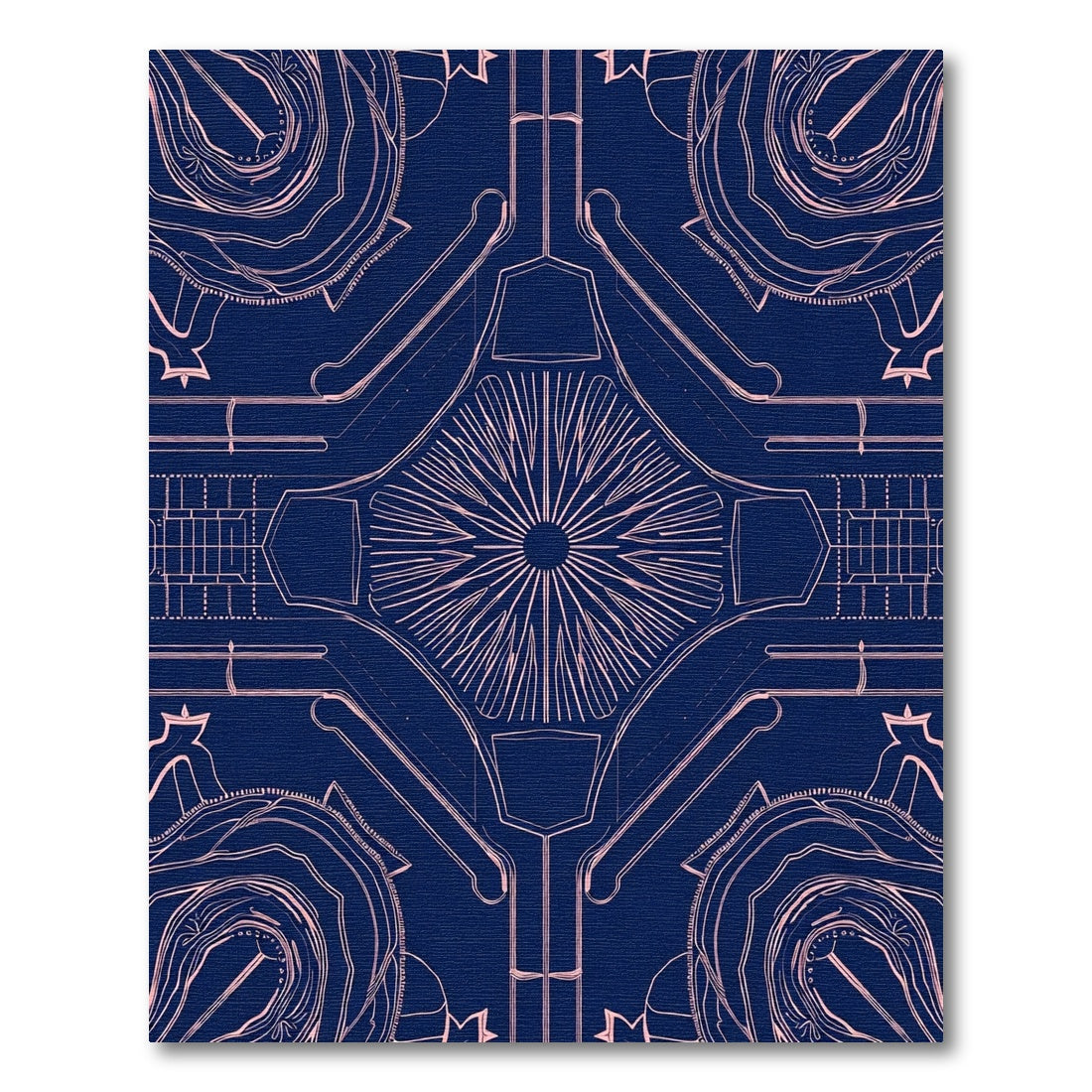 Midnight Pink Architectural Intricate Rug