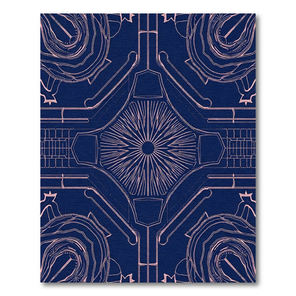 Midnight Pink Architectural Intricate Rug