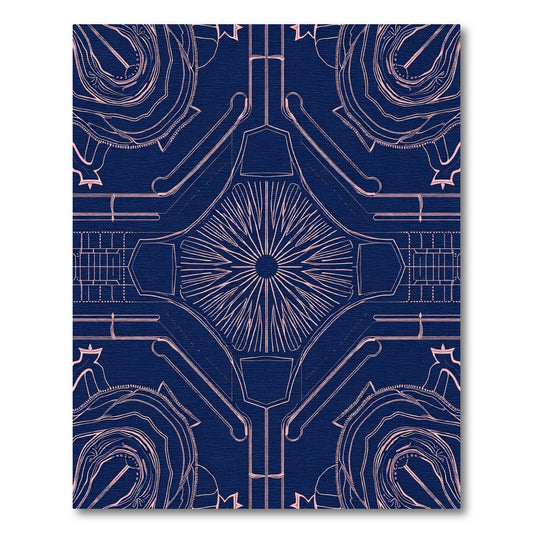 Midnight Pink Architectural Intricate Rug