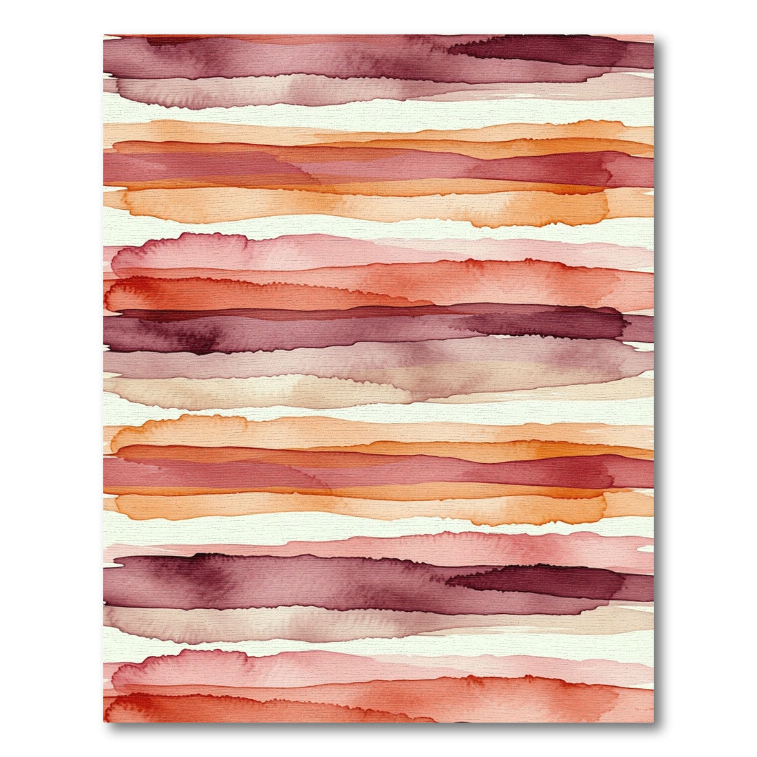 Warm Tonal Watercolor Stripe Panorama Rug