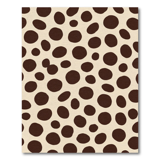 Dark Brown Polka Dot Cream Rug