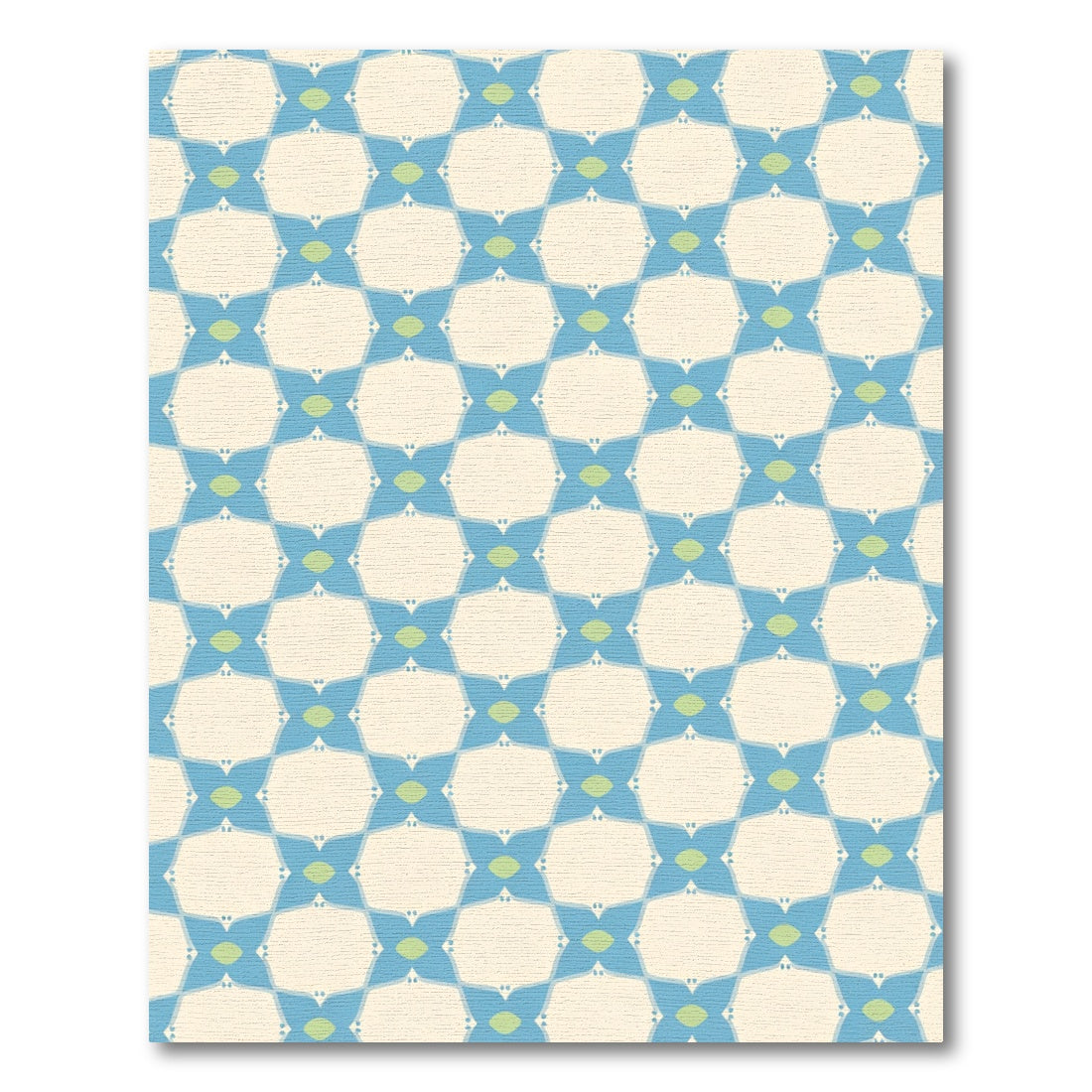 Aqua Blue Geometric Lattice Rug