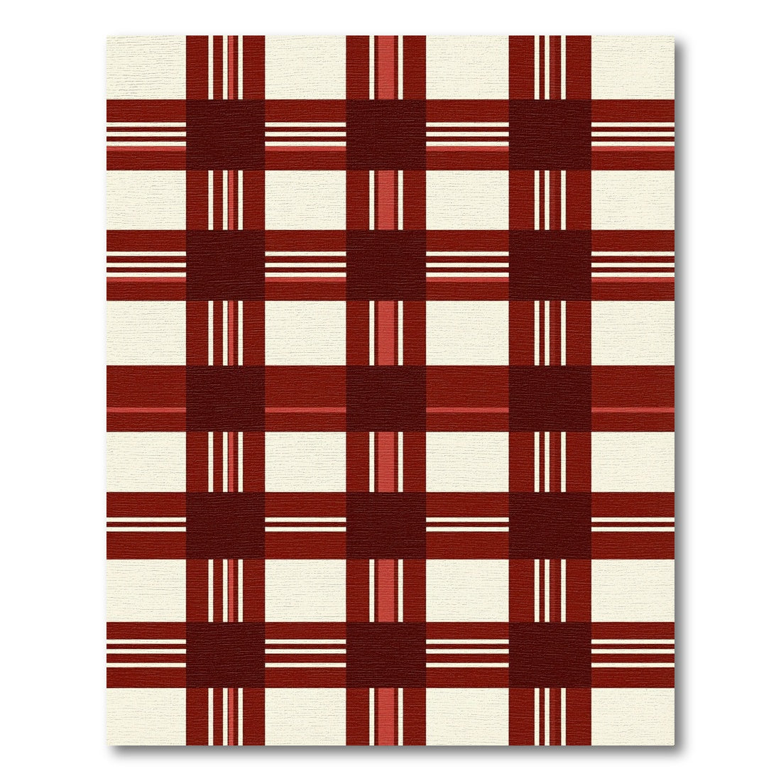 Classic Burgundy Plaid Tartan Rug