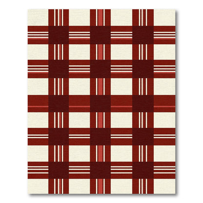 Classic Burgundy Plaid Tartan Rug