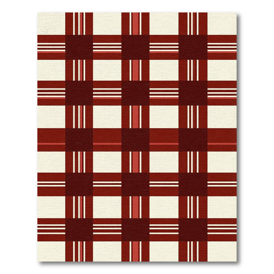 Classic Burgundy Plaid Tartan Rug