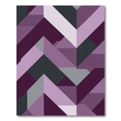 Plum Lilac Geometric Chevron Abstract Rug