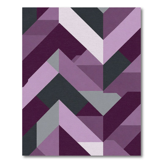 Plum Lilac Geometric Chevron Abstract Rug
