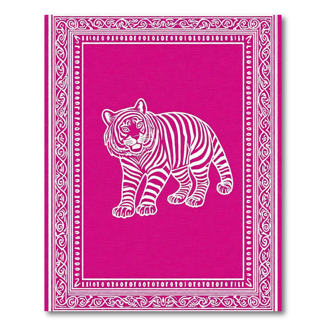 Fuchsia Tiger Binary Border Rug