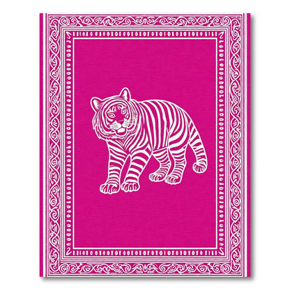 Fuchsia Tiger Binary Border Rug