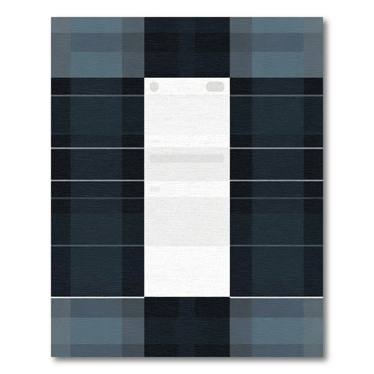 Dark Blue Plaid Checkered Rug