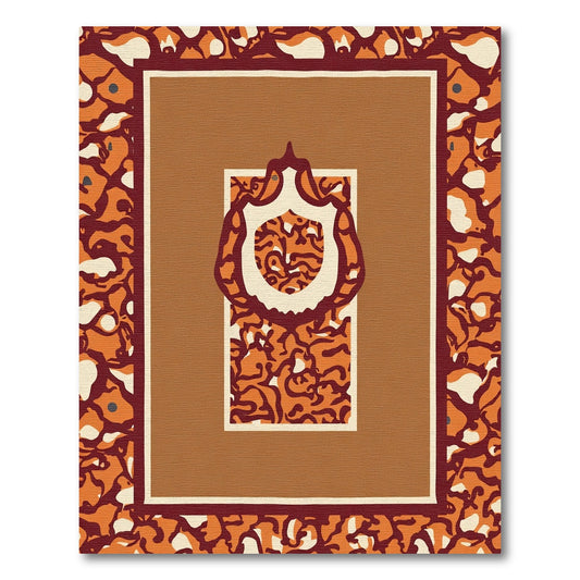Terracotta Crimson Abstract Organic Floral Rug