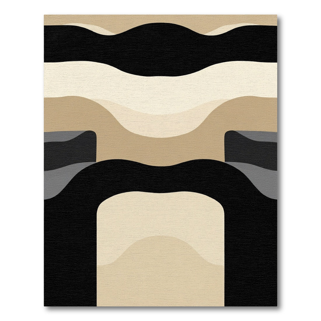 Abstract Sepia Tone Wavy Lines Rug