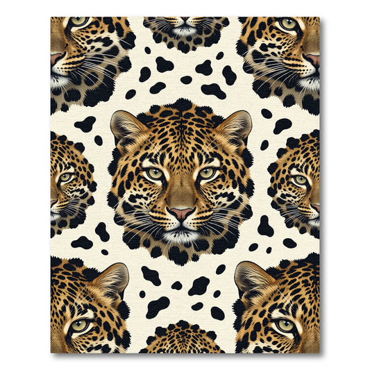 Leopard Face Cream Black Spot Rug