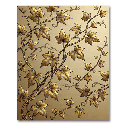 Elegant Golden Ivy Vine Scroll Rug