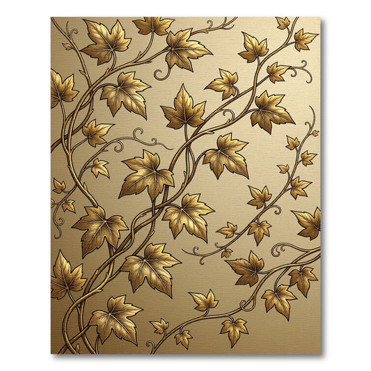 Elegant Golden Ivy Vine Scroll Rug