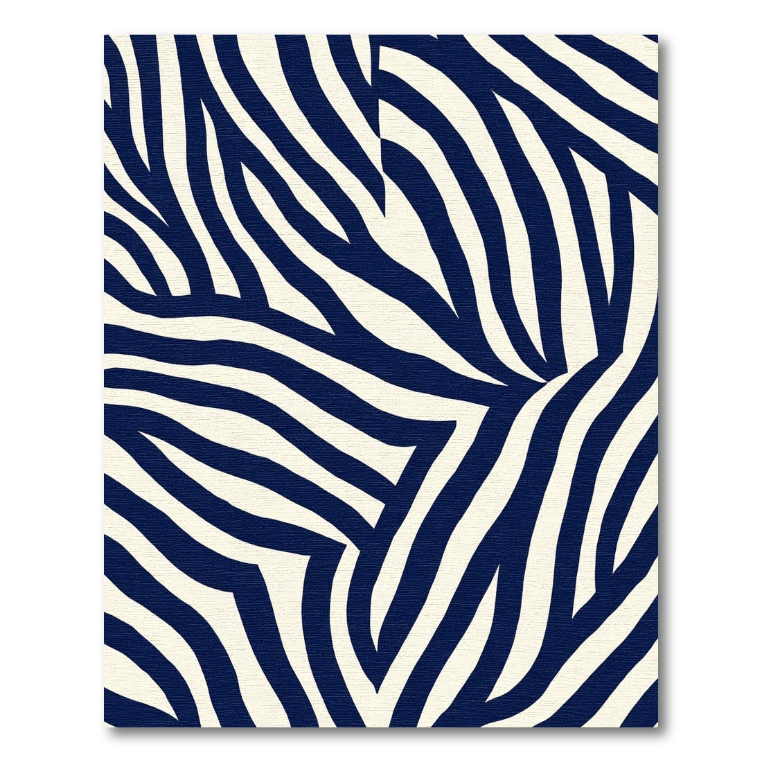 Deep Blue Ivory Zebra Stripe Rug