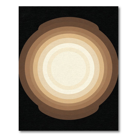 Earthy Gradient Concentric Rings Rug