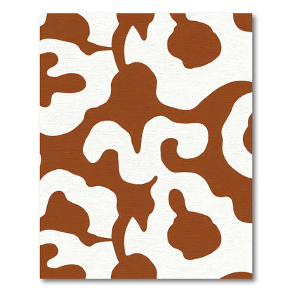 Brown and White Abstract Spots Rug