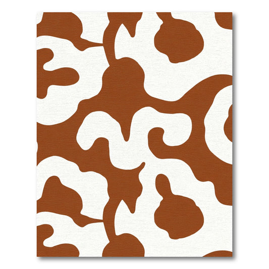 Brown and White Abstract Spots Rug