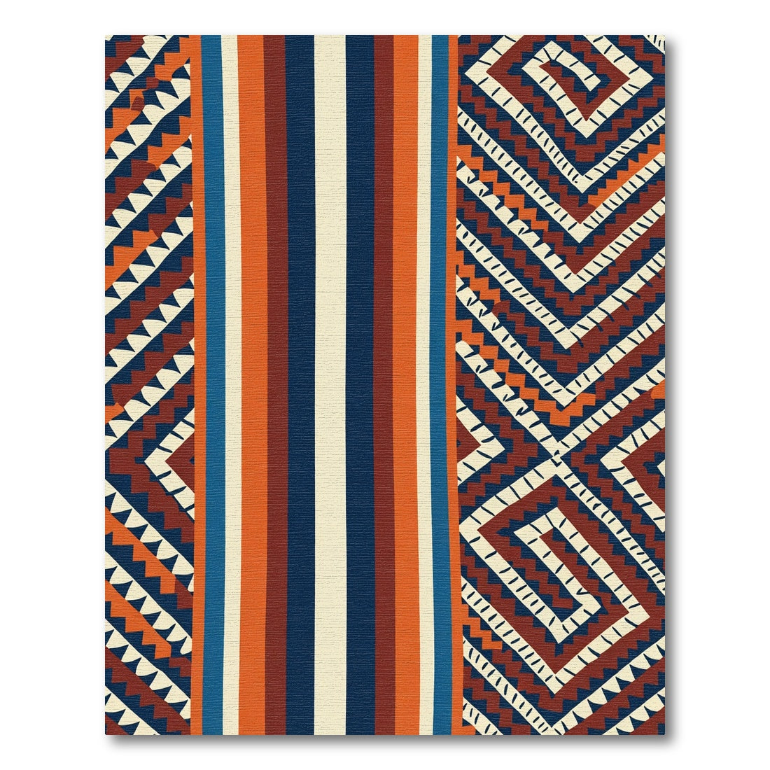 Bold Earthy Tribal Stripes Rug