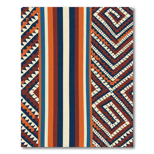 Bold Earthy Tribal Stripes Rug