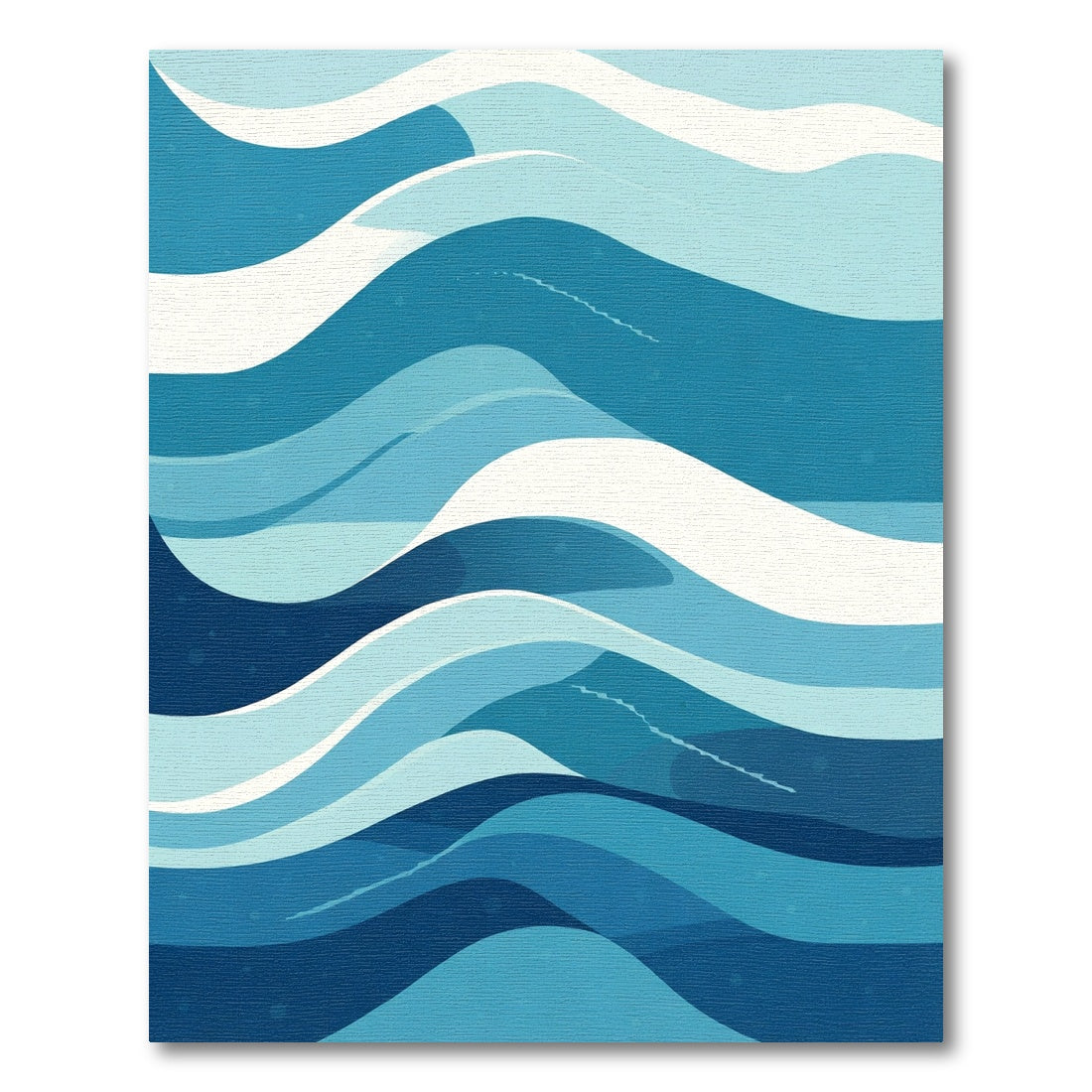 Deep Blue Ocean Wave Landscape Rug