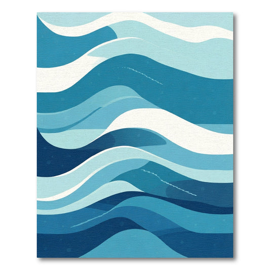 Deep Blue Ocean Wave Landscape Rug